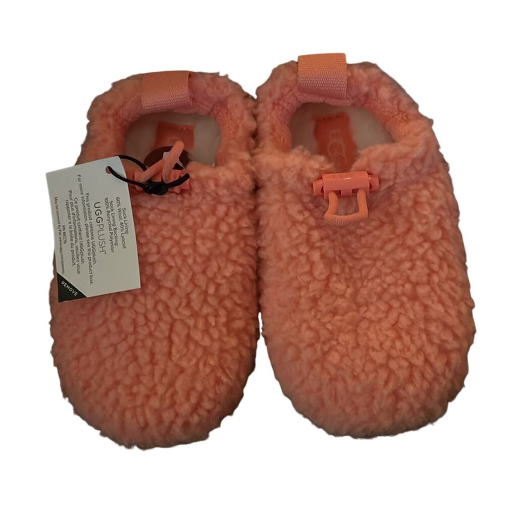 UGG Plushy Pink Slippers Kids Size 8